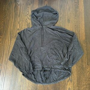 Lululemon City Stroll Hoodie Tencel Woven Pullover Cinch Hem Half Zip Sz 8 EUC